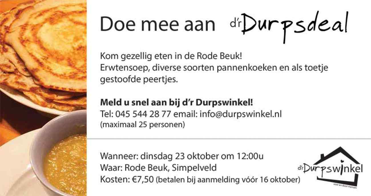 Durpsdeal erwittensoep en pannenkoeken Alt